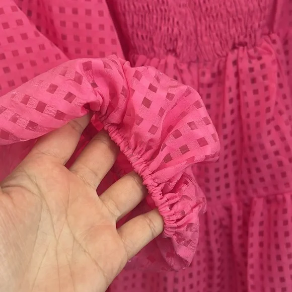 NWT Petal & Pup AUGUSTA LONG SLEEVE MINI DRESS - MAGENTA Size XL - Picture 6 of 16